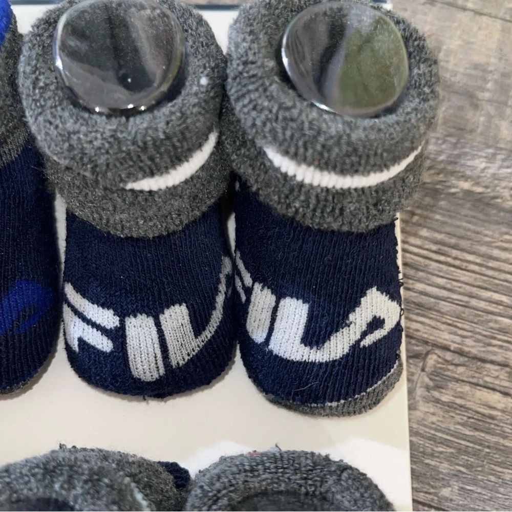 Fila Men's Athletic Socks - Navy, Gray, Red